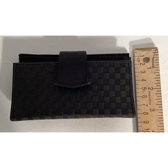 LANCOME Black Checkered Lipstick Cosmetic Case Mirror Made in France Lancome - Picture 5 of 6